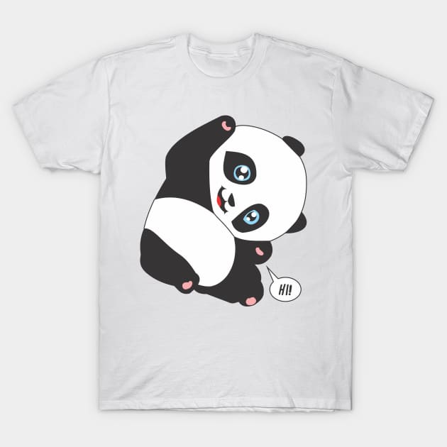 Panda Bear Say HI! T-Shirt by culturageek